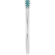 Platinum Natural Alexandrite Stackable Ring