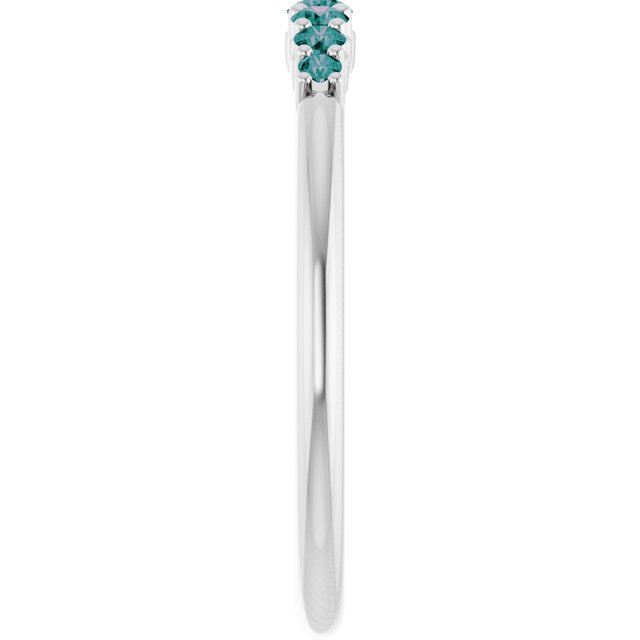 Platinum Natural Alexandrite Stackable Ring