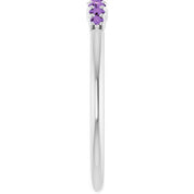 Sterling Silver Natural Amethyst Stackable Ring