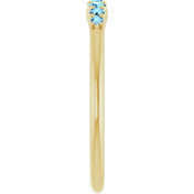 14K Yellow Natural Aquamarine Stackable Ring