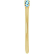 14K Yellow Natural Aquamarine Stackable Ring