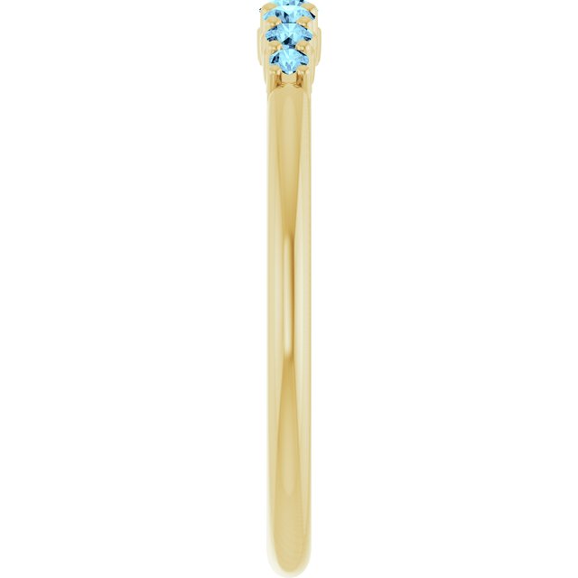 14K Yellow Natural Aquamarine Stackable Ring