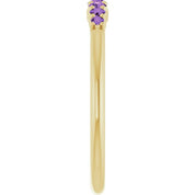 14K Yellow Natural Amethyst Stackable Ring
