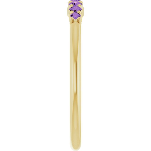 14K Yellow Natural Amethyst Stackable Ring
