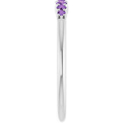 14K White Natural Amethyst Stackable Ring - Elegant Jewelry by [Brand Name] - Part #72022:602:P