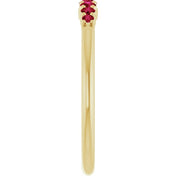 14K Yellow Natural Ruby Stackable Ring