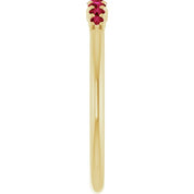 14K Yellow Natural Ruby Stackable Ring