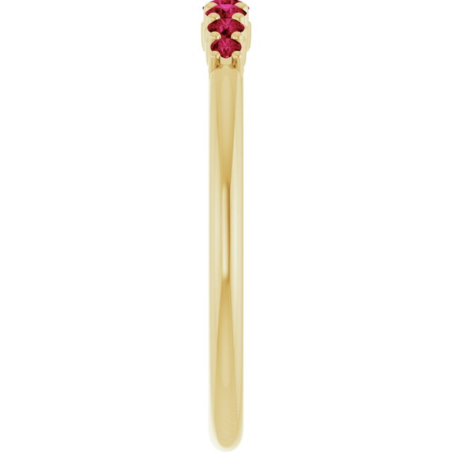 14K Yellow Natural Ruby Stackable Ring