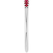 Sterling Silver Natural Ruby Stackable Ring