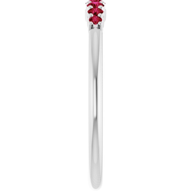 Sterling Silver Natural Ruby Stackable Ring