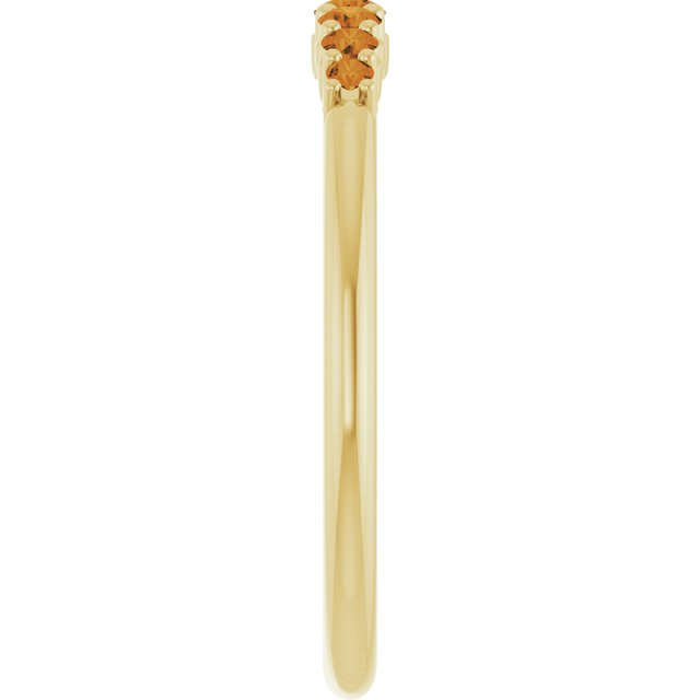 14K Yellow Natural Citrine Stackable Ring