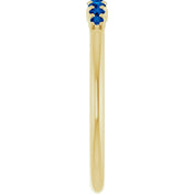 14K Yellow Natural Blue Sapphire Stackable Ring