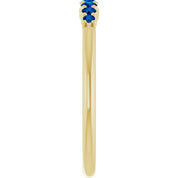 14K Yellow Natural Blue Sapphire Stackable Ring