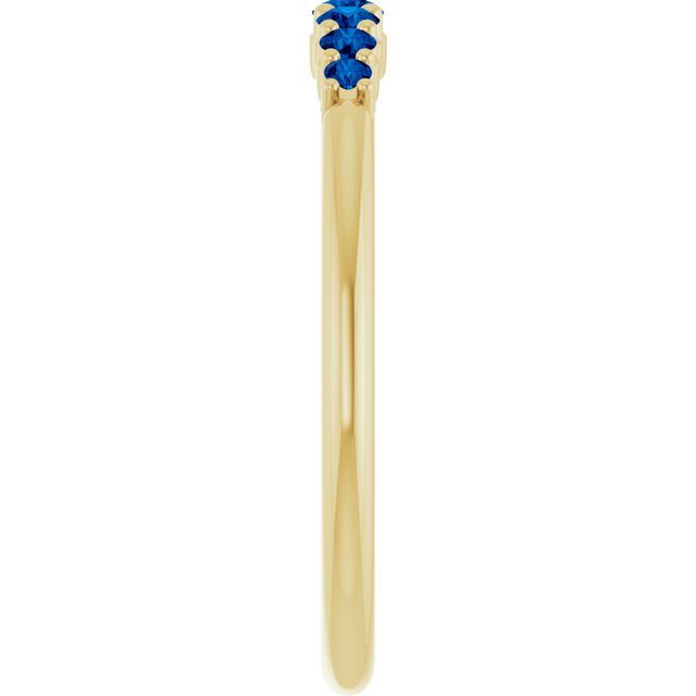 14K Yellow Natural Blue Sapphire Stackable Ring