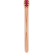 14K Rose Natural Ruby Stackable Ring
