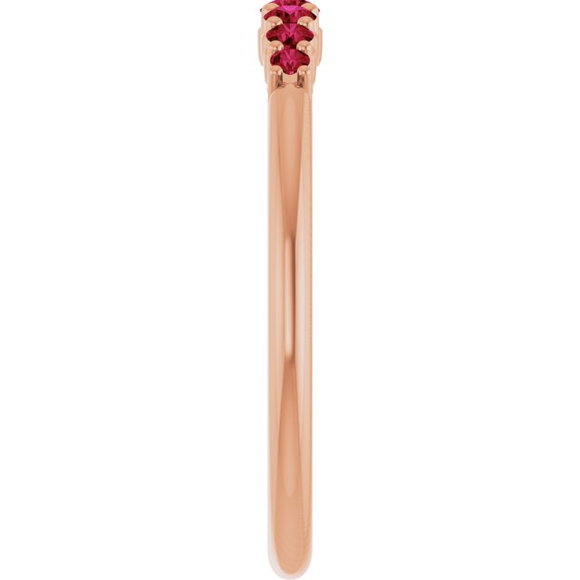 14K Rose Natural Ruby Stackable Ring