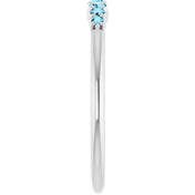 14K White Natural Aquamarine Stackable Ring - 72022:603:P