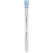 Sterling Silver Natural Aquamarine Stackable Ring