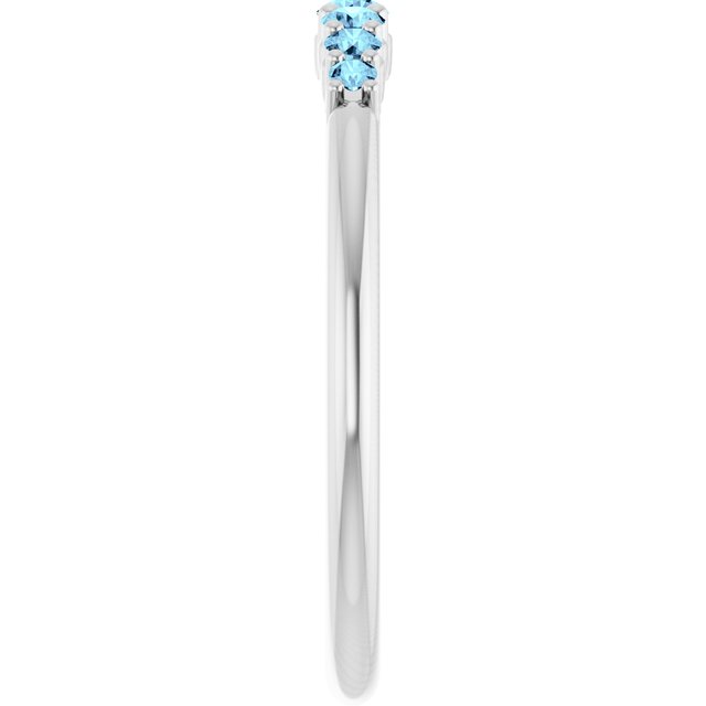 Sterling Silver Natural Aquamarine Stackable Ring