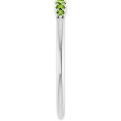 Sterling Silver Natural Peridot Stackable Ring