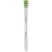 Sterling Silver Natural Peridot Stackable Ring