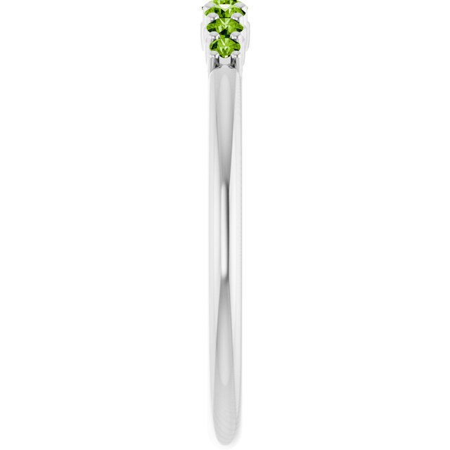 Sterling Silver Natural Peridot Stackable Ring