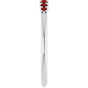 14K White Natural Mozambique Garnet Stackable Ring - 72022:608:P
