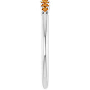 Sterling Silver Natural Citrine Stackable Ring