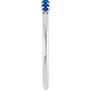 Sterling Silver Natural Blue Sapphire Stackable Ring
