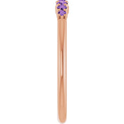 14K Rose Natural Amethyst Stackable Ring