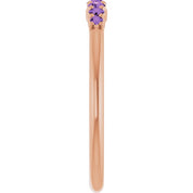 14K Rose Natural Amethyst Stackable Ring