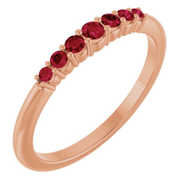 14K Rose Natural Ruby Stackable Ring