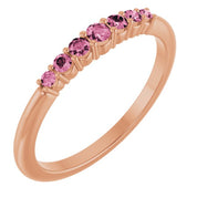 14K Rose Natural Pink Tourmaline Stackable Ring