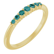 14K Yellow Natural Alexandrite Stackable Ring