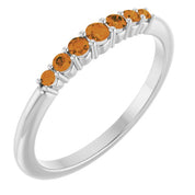 Sterling Silver Natural Citrine Stackable Ring