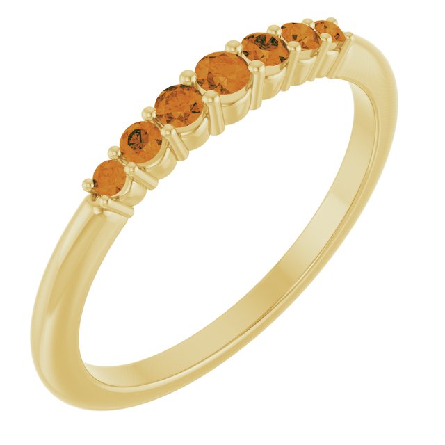 14K Yellow Natural Citrine Stackable Ring