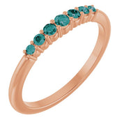 14K Rose Natural Alexandrite Stackable Ring