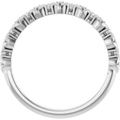 14K White .08 CTW Natural Diamond Stackable Leaf Ring