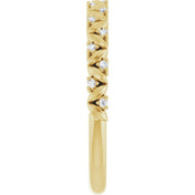 14K Yellow .08 CTW Natural Diamond Stackable Leaf Ring