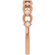 14K Rose 1/6 CTW Natural Diamond Stackable Ring