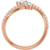 14K Rose 3/4 CTW Lab-Grown Diamond Two-Stone Ring