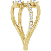14K Yellow 3/4 CTW Lab-Grown Diamond Two-Stone Ring