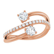 14K Rose 3/4 CTW Lab-Grown Diamond Two-Stone Ring