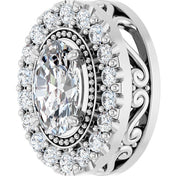 14K White 5/8 CTW Lab-Grown Diamond Pendant