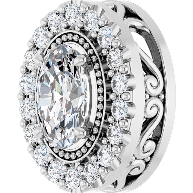 14K White 5/8 CTW Lab-Grown Diamond Pendant