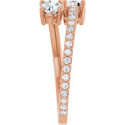 14K Rose 7/8 CTW Lab-Grown Diamond Ring