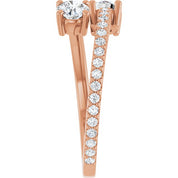14K Rose 7/8 CTW Lab-Grown Diamond Ring