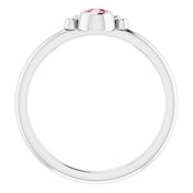 Platinum Natural Pink Tourmaline & .04 CTW Natural Diamond Ring