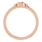 14K Rose Natural Pink Tourmaline & .04 CTW Natural Diamond Ring