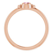 14K Rose Natural Pink Tourmaline & .04 CTW Natural Diamond Ring